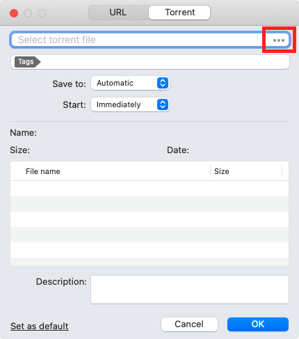 Adding a downloaded torrent file