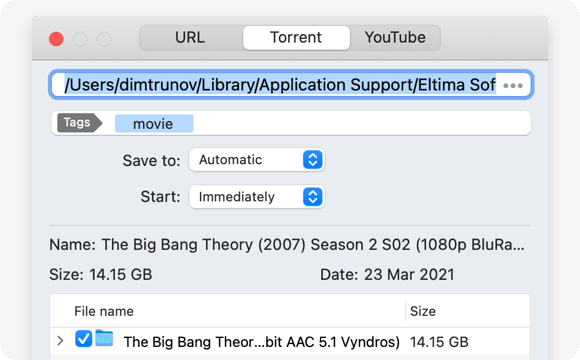 open a .torrent file mac